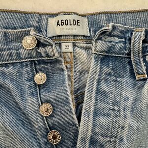 Agolde Blue High Rise Jeans with Vintage Appeal